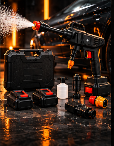 Pistola de agua a presión portátil con doble batería