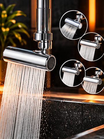 Extensión de grifo giratoria 4 en 1 con cascada